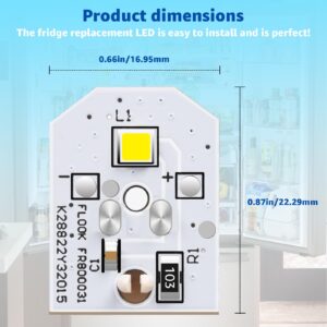 New WR55X11132 LED Light Replacement for GE Refrigerator Compatible with WR55X25754 WR55X26486 WR55X30602 EAP12172918 4590213 AP6261806 PS12172918,Excluding Plastic Cover(2PCS)