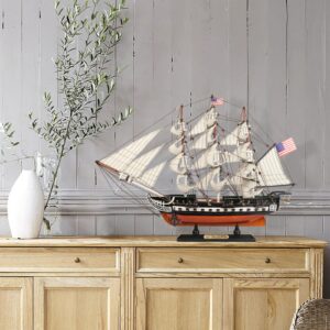 SAILINGSTORY Wooden Model Ship USS Constitution 1/150 Scale Replica Frigate Sailing Warship Model Sailboat Decor