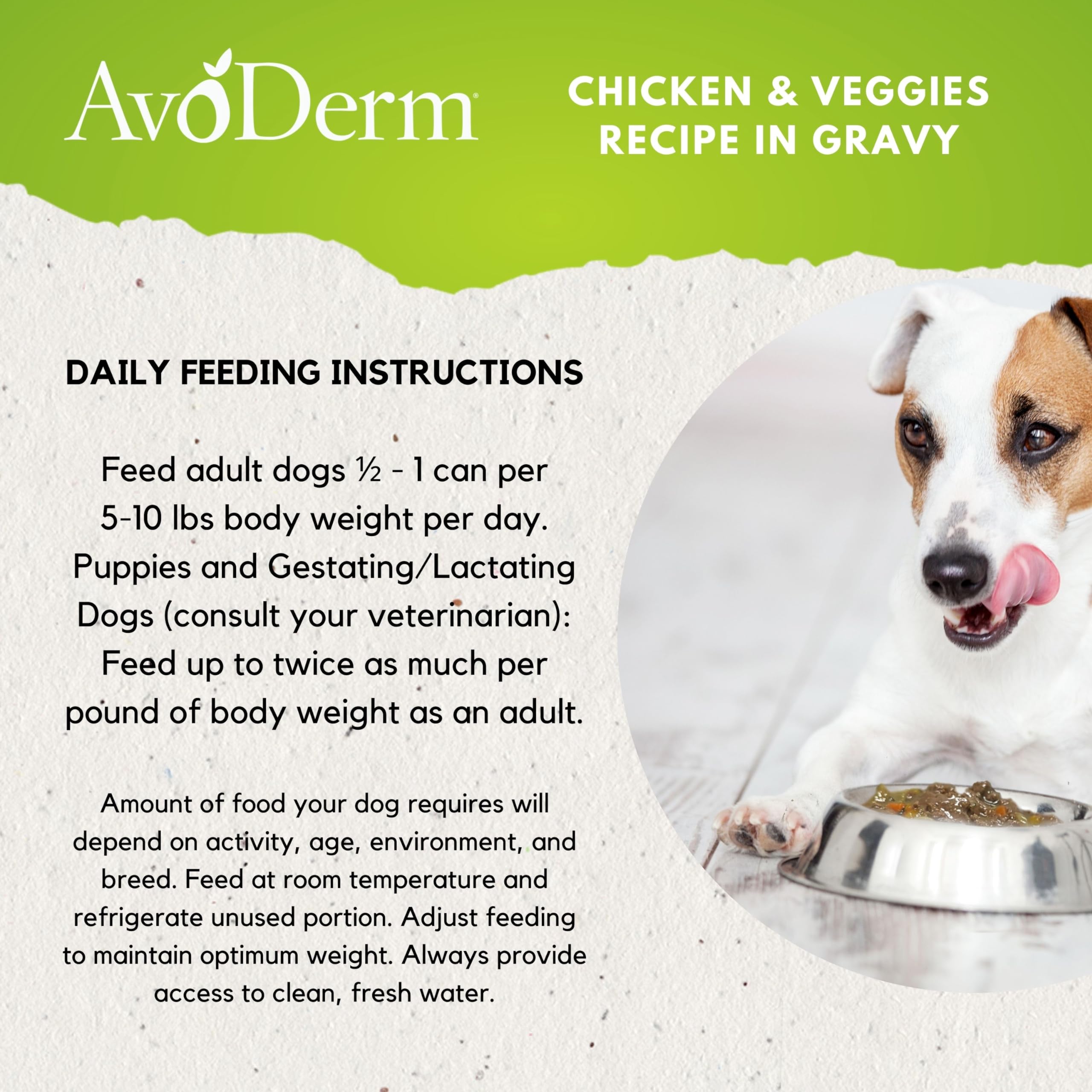 AvoDerm Chicken with Vegetables Stew Recipe for Dogs 13oz, case of 12 cans