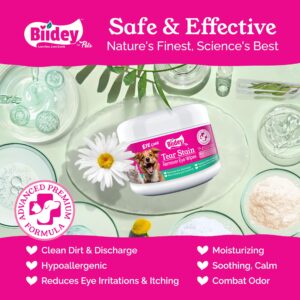 Biidey Pet Odor Stain Laundry Sheets and Eye Care Bundle - Laundry Detergent Sheets, Pet Hair Odor Eliminator Stain Remover, Dog Cat Eye Wash Wipes Tear Stain Remover