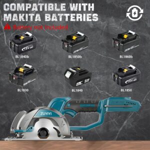 ZUYIYI 5-1/2" Cordless Circular Saw for Makita 18V Battery, Brushless 6600RPM Max Cutting Depth 2" (90°), Compact Tile Saw for Wood, Tile, Soft Metal, Plastic Cutting (NO Battery)