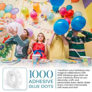 IDOTIFIX Balloon Glue Points Dots Double Sided 1000 Pcs, Balloon Tape for Arch, Wedding Decoration, Birthday Celebration and Home Made Crafts for Christmas Decorations