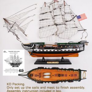 SAILINGSTORY Wooden Model Ship USS Constitution 1/150 Scale Replica Frigate Sailing Warship Model Sailboat Decor