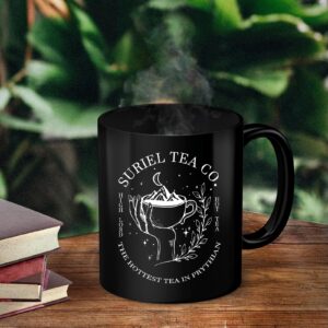 Zomhix Suriel Tea Co Coffee Mug - Suriel Tea Co Mug, A Court of Thorns and Roses Merchandise Cup, Book Lovers Gifts for Women Men, Bookish Gifts, 11oz Ceramic Coffee Mug