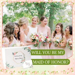 Maid of Honor Proposal Gifts Will You Be My Maid of Honor Box,Maid of Honor Box Proposal Box for Bacheloretter Day 20oz Maid of Honor Box Wine Tumbler Bridal Shower Gifts Set