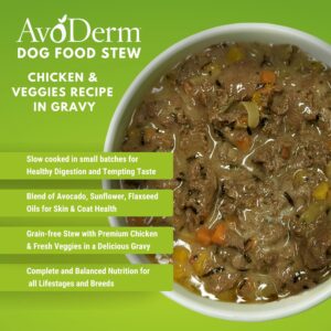 AvoDerm Chicken with Vegetables Stew Recipe for Dogs 13oz, case of 12 cans