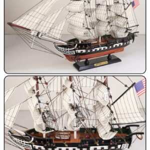 SAILINGSTORY Wooden Model Ship USS Constitution 1/150 Scale Replica Frigate Sailing Warship Model Sailboat Decor