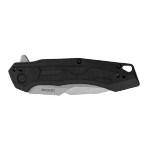 Kershaw Analyst Folding Pocket Knife, 3.25" 8Cr13MoV Tanto Stonewashed Blade, Liner Lock, Pocketclip, EDC