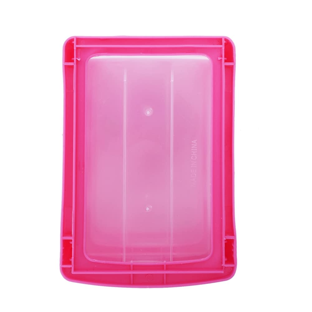 Baglaum 2X Mini Translucent Drawer Type Plastic Storage Box（Rose Red 3 Layers）