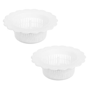 uxcell sink drain strainer, plastic kitchen sink filter hair drain catchers sink strainers for kitchen bathroom balcony, white 2pcs