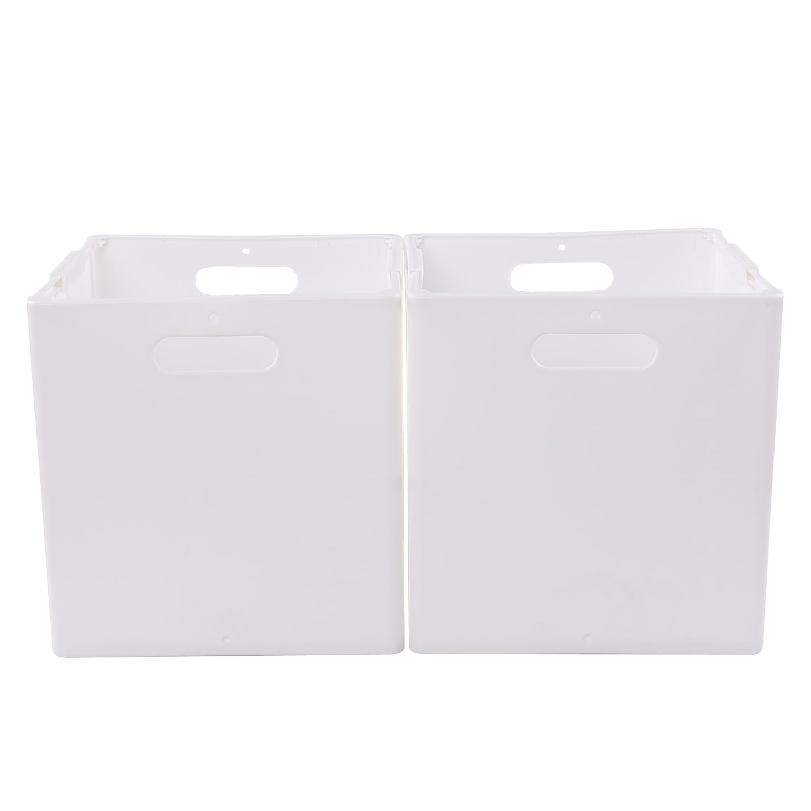 Bringer Plastic Collapsible Storage Cubes, White Cube Organizer Bins, 4-Pack