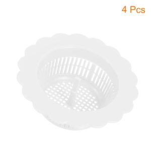 uxcell Sink Drain Strainer, Plastic Kitchen Sink Filter Hair Drain Catchers Sink Strainers for Kitchen Bathroom Balcony, White 4Pcs