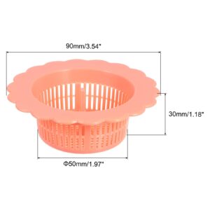 uxcell Sink Drain Strainer, Plastic Kitchen Sink Filter Hair Drain Catchers Sink Strainers for Kitchen Bathroom Balcony, Pink 4Pcs