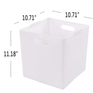 Bringer Plastic Collapsible Storage Cubes, White Cube Organizer Bins, 4-Pack