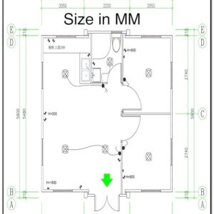 Tiny Expandable Prefab Container House 19x20ft, Mobile Portable Prefab House with Facility of Bedroom, Bathroom/Toilet, Kitchen, Suitable for Home, Workshop, Hotel, Office, Villa, Warehouse