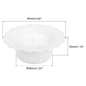 uxcell Sink Drain Strainer, Plastic Kitchen Sink Filter Hair Drain Catchers Sink Strainers for Kitchen Bathroom Balcony, White 2Pcs