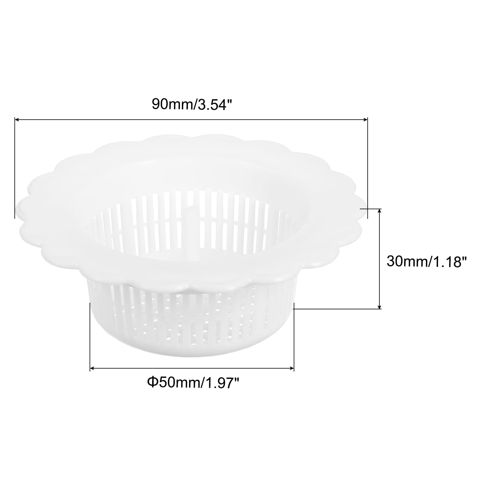 uxcell Sink Drain Strainer, Plastic Kitchen Sink Filter Hair Drain Catchers Sink Strainers for Kitchen Bathroom Balcony, White 2Pcs