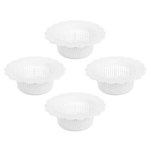 uxcell sink drain strainer, plastic kitchen sink filter hair drain catchers sink strainers for kitchen bathroom balcony, white 4pcs