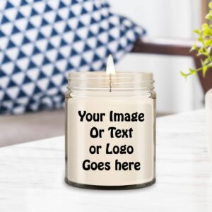 SpreadPassion Customize Candle, Create Your Own Photo Candle, Custom Text and Photo Candle, Personalized Candle Jar, 9 Oz Scented Candle, Birthday Christmas Basket Gift Idea