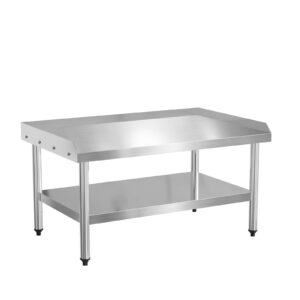 rovsun stainless steel equipment stand, 48" l x 30" w x 26" h nsf stainless steel table grill stand table with adjustable undershelf for commercial kitchen restaurant hotel home