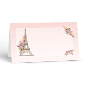 Stonehhouse Collection | Eiffle Tower Themed Birthday Table Tents | Paris Party Place Card Holders | Paris Celebration | 25 Count (Eiffle Tower)