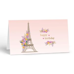 Stonehhouse Collection | Eiffle Tower Themed Birthday Table Tents | Paris Party Place Card Holders | Paris Celebration | 25 Count (Eiffle Tower)