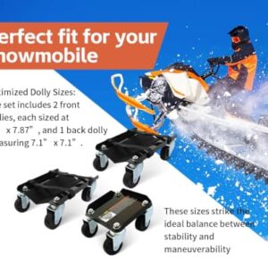 MaxxHaul 50906 Snowmobile Moving Dolly Set, 1500lbs Load Capacity V-Slide Anti-Slip Rubber Pads Straps Firmly Attaching on Skis