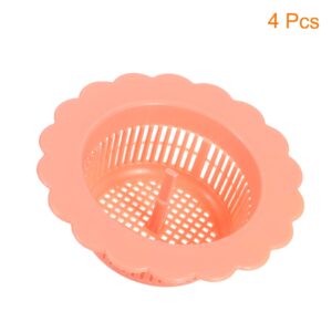 uxcell Sink Drain Strainer, Plastic Kitchen Sink Filter Hair Drain Catchers Sink Strainers for Kitchen Bathroom Balcony, Pink 4Pcs