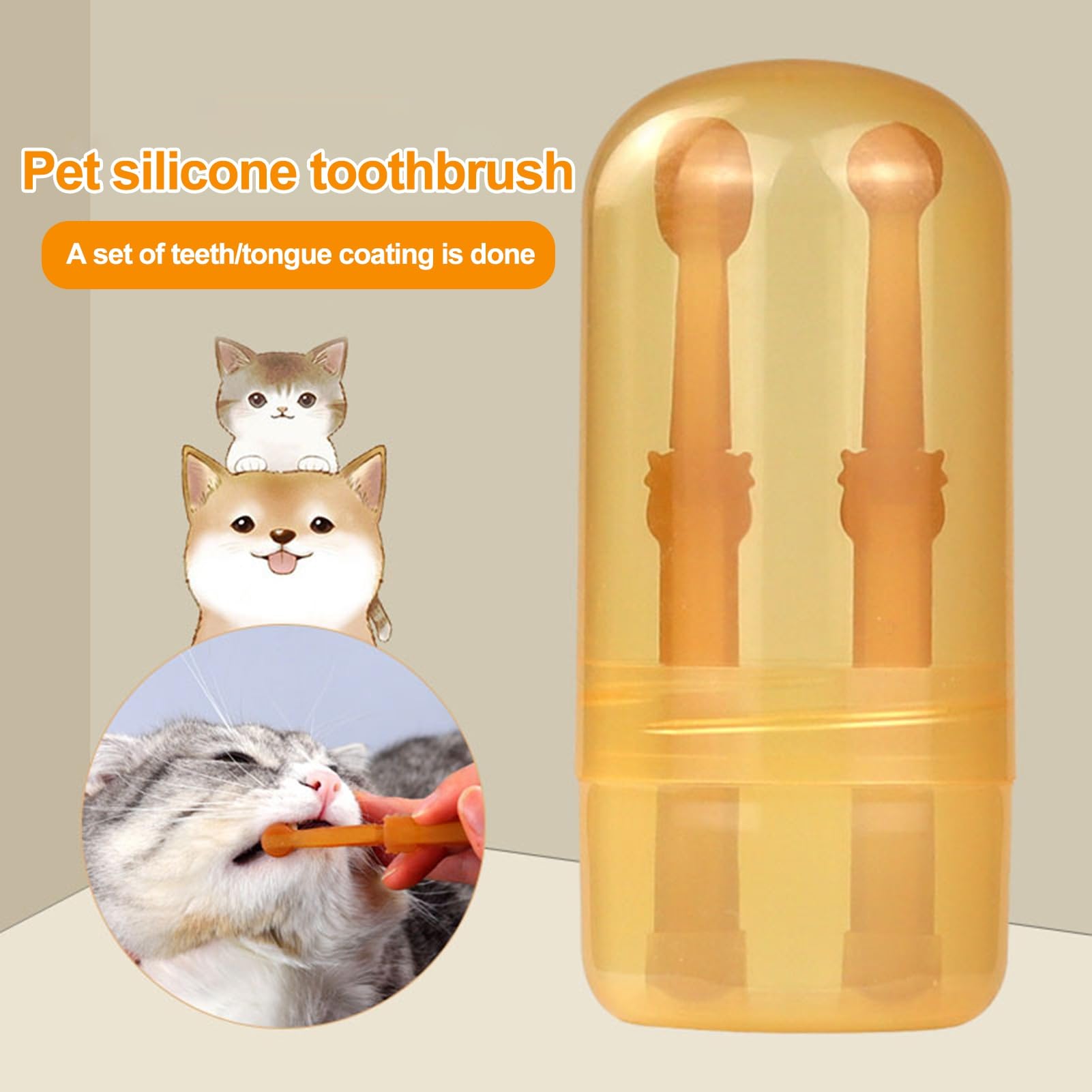 ANLV Pet Teeth Cleaning Brush 1 Set Pet Toothbrush Cats Dogs Teeth Cleaning Brush Soft Silicone with Storage Box Pet Supplies Sets