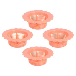 uxcell sink drain strainer, plastic kitchen sink filter hair drain catchers sink strainers for kitchen bathroom balcony, pink 4pcs