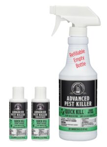 grandpa gus's natural advanced pest killer concentrate, bundled with a 32 oz empty spray bottle, plant-based actives quick kill 46 insect species, indoor & outdoor, light scent, 3.7 fl oz (pack of 2)