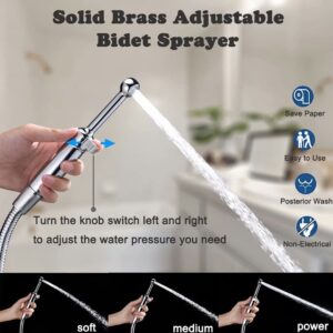 SonTiy Brass Handheld Bidet Sprayer for Toilet, 7.2” Bidet Wand and 7.9" Bidet Wand, Cloth Diaper Toilet Sprayer Bidet Attachment with Backflow Preventer