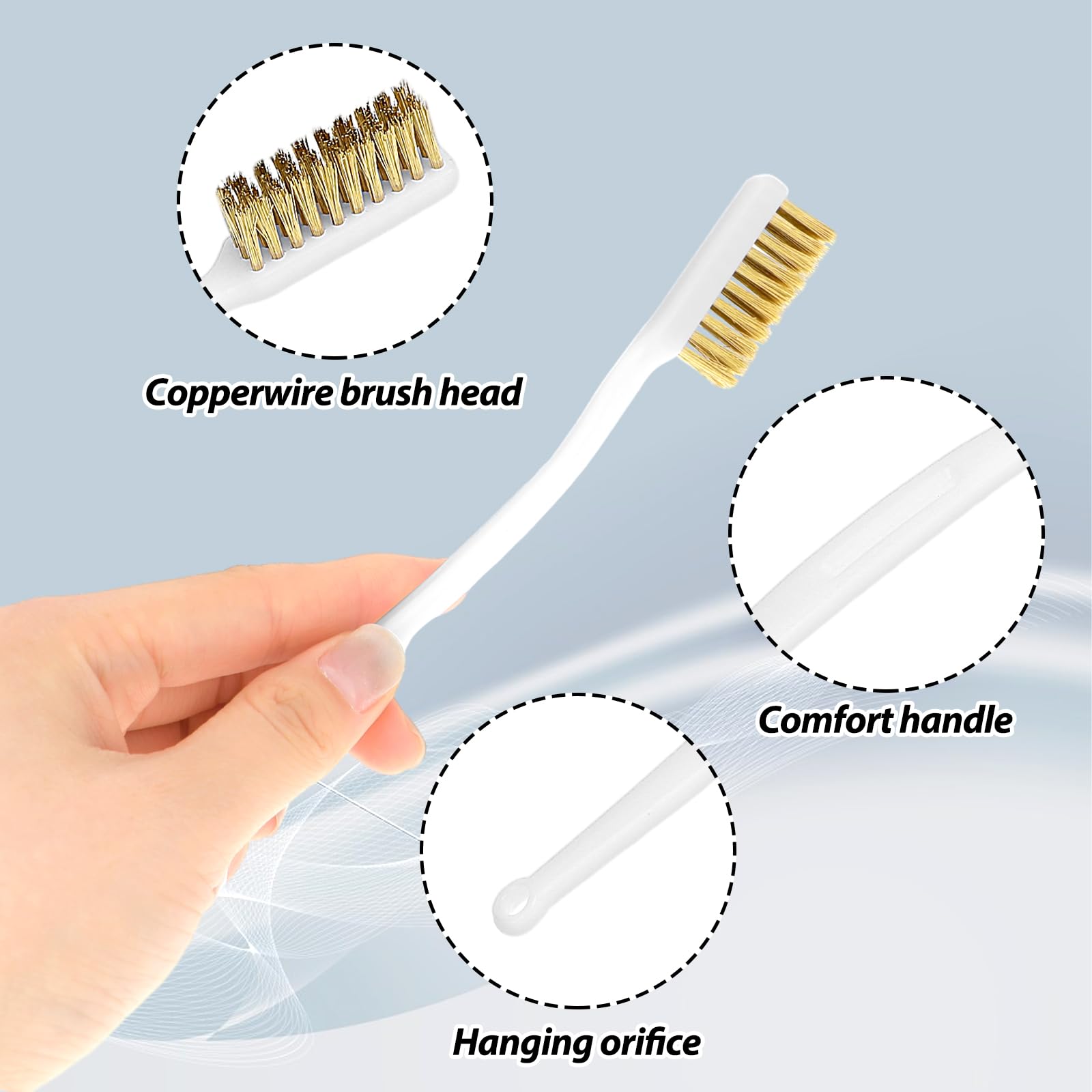 3 Pcs Copper Wire Brush Small Brass Brush 3D Printer Nozzle Cleaner Tool Copper Cleaning Toothbrush Masonry Brush Brass Brush Handle Hot End Cleaning Wire Bristle for Cleaning Welding Slag and Rust