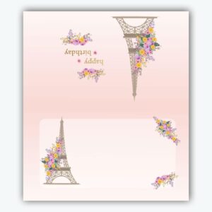 Stonehhouse Collection | Eiffle Tower Themed Birthday Table Tents | Paris Party Place Card Holders | Paris Celebration | 25 Count (Eiffle Tower)