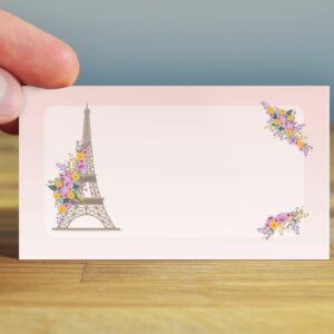 Stonehhouse Collection | Eiffle Tower Themed Birthday Table Tents | Paris Party Place Card Holders | Paris Celebration | 25 Count (Eiffle Tower)