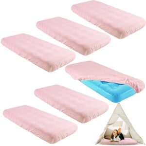 breling kids air mattress fitted sheets compatible with intex cozy kidz (sheet only) toddler inflatable mattress sheets for kids sleepover party travel camping air mattress airbed(pink,6 pcs)