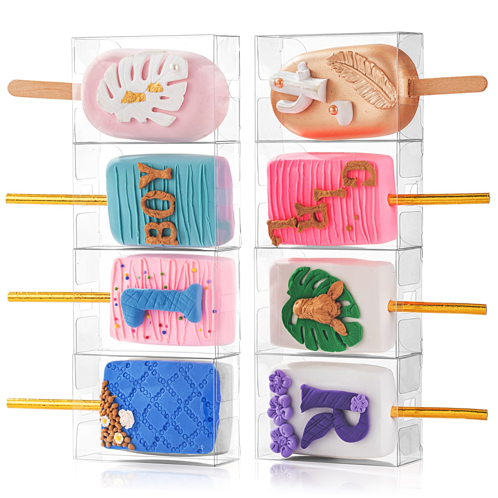 SLShePack 24PCS Rice Krispie Treat Boxes with Hole Cakesickle Boxes Candy Boxes Treat Boxes Party Favors Boxes candy Boxes (3.5"x 2.4"x 1.38")