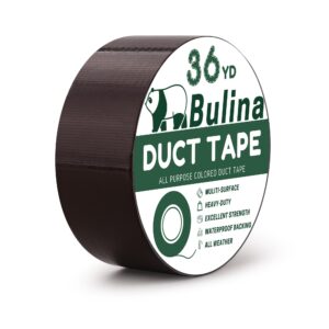 bulina duct tape dark brown heavy duty 2 inches x 36 yard 8.7 mil thickness strong adhesive tear by hand sticky durable great for indoor outdoor packaging diy project repairs(bj3301)