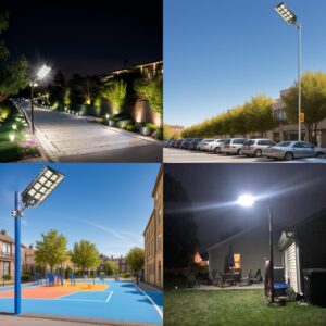 XCQMHF Solar Street Light 3200W Outdoor Solar Parking Lot Lights 300000Lumens LED Solar Street Light Waterproof IP67 Dusk to Dawn, Solar Flood Lights with Motion Sensor 3-Pack (3200W-3Pack)