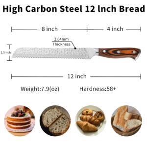 Generic Bread Knife, High Carbon Steel Bread Knife for Homemade Bread, Serrated knife, Sourdough Bread Knife 12 Inch.