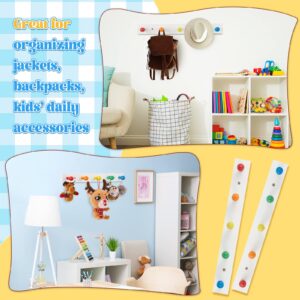 Yousoontic 2 Pcs Kids Coat Rack Wall Mount Rainbow Kids Wall Hooks Wooden Coat Hooks Cute Coat Rack Wall Mounted for Kid's Towels Backpacks Bedroom Bathroom Playroom Classroom