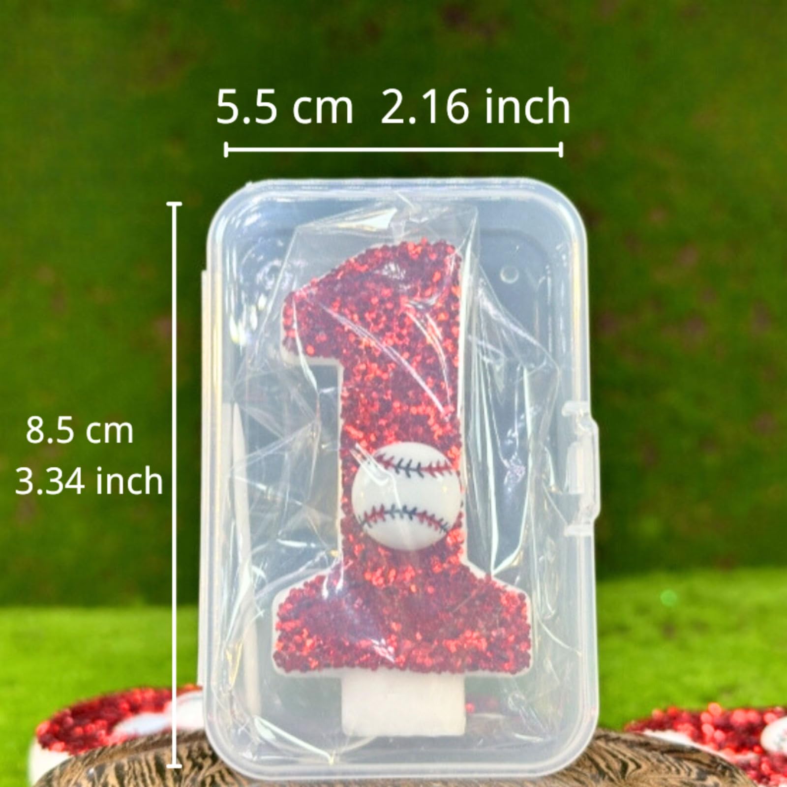 CasaPopz Baseball Birthday Number Candles for Cake Red Number 8 Candle Baseball Cake Topper for Party Anniversary Decorations