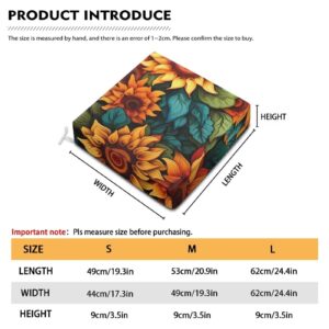 Psesaysky Sunflower Outdoor Cushion Cover Washable Patio Furniture Chair Replacement Cover Stretch Waterproof Outdoor Chair Pad for Patio Universal Fit