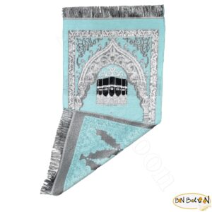 Light Blue Prayer Rug Muslim Carpet Mat Islamic Childrens Salat Small Kids Janamaz Sajda Rugs Sajadah Namaz Sajjadah Child Toddler Mosque Mini Praying Gebetsteppich Musallah Salah Masged Ramadan