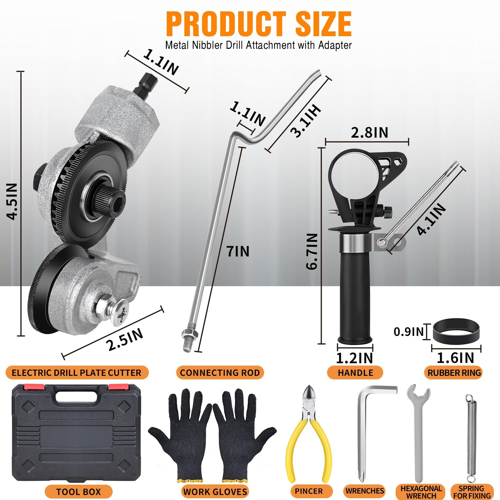 2024 New Electric Drill Metal Cutter, Metal Nibbler Drill Attachment with Adapter, Sheet Metal Cutter, Pincer for Cutting Iron, White Sheet Steel, Copper, Aluminum