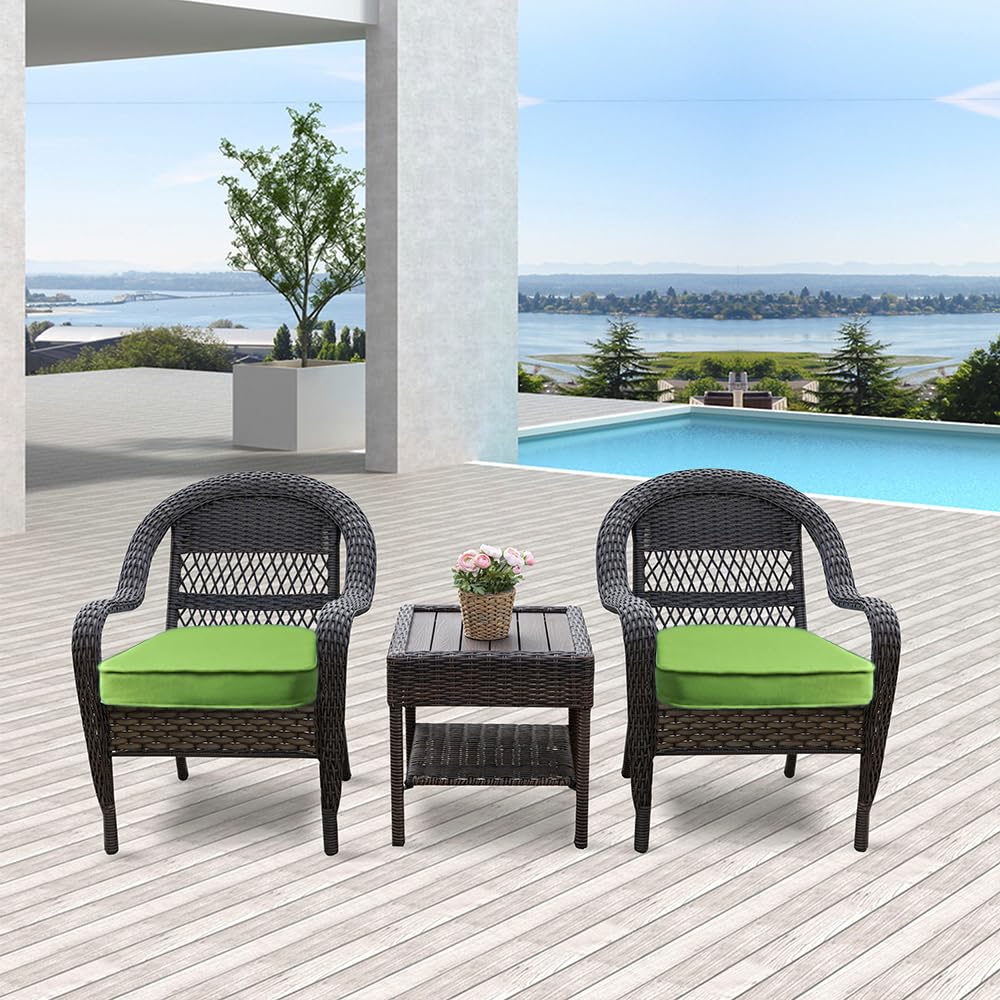 JMGBird Outdoor Chair Cushions Set of 4, Water Resistant Seat Cushions 19 x 19 Inch with Ties Outdoor Cushions for Patio Furniture