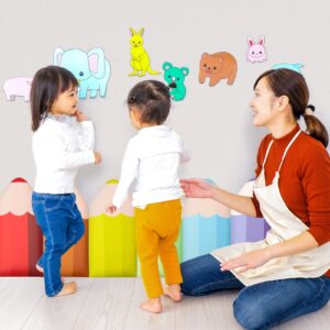 Jetec 12 Pcs 3D Anti Collision Pencil Shape Wall Padding for Kids 23.6 x 11.8 Inch Peel and Stick Upholstered Wall Panels Headboard Panels Colorful Wall Mats for Nursery Playroom Wall Protection