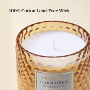 Hidden Label Amber & Vanilla Scented Candle, Natural Soy Candle,100% Cotton Lead-Free Wick,Candles for Home Scented,10 oz 65 Hours Burn time,Candle Gifts for Women & Men.