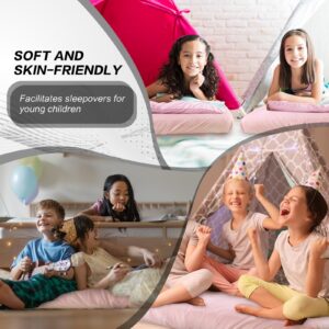 Breling Kids Air Mattress Fitted Sheets Compatible with Intex Cozy Kidz (Sheet Only) Toddler Inflatable Mattress Sheets for Kids Sleepover Party Travel Camping Air Mattress Airbed(Pink,6 Pcs)