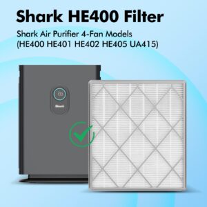 1 Pack HE401 Filter Replacement for Shark Air Purifier 4, HE401 HE402 HE405 HE400 Filter with Pre-Filter, Activated Carbon Filter and H13 True HEPA Filter